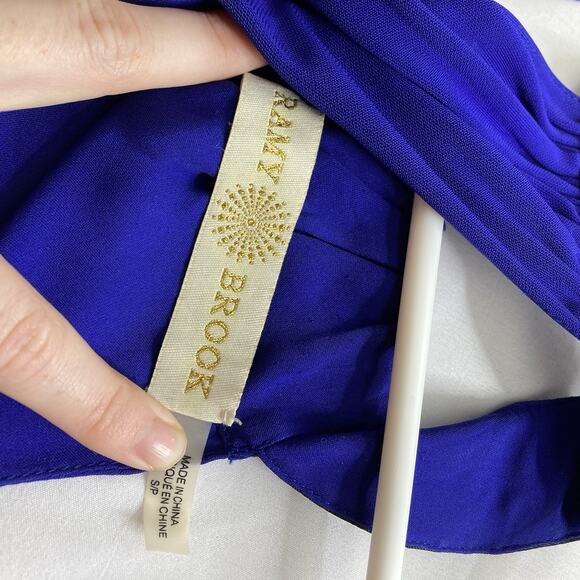 Ramy Brook Women's Blue Silk Halter Wrap Tank Top Size S Flowy Beachy Summer - Picture 5 of 10